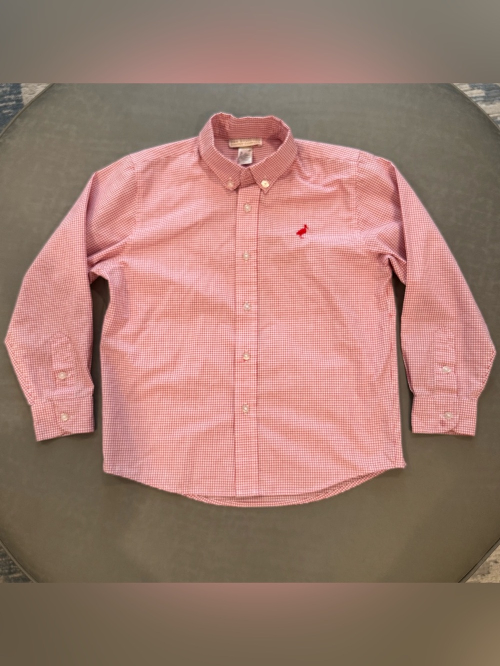 The Beaufort Bonnet Company Boys Size 8 Red White Gingham Button Down Shirt
